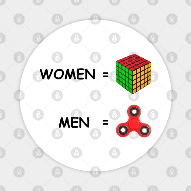 Women and Men differences funny Magnet by Manual Mente Gifts (MMG)